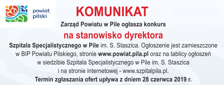 Nabór na stanowisko dyrektora Szpitala Specjalistycznego w Pile - komunikat