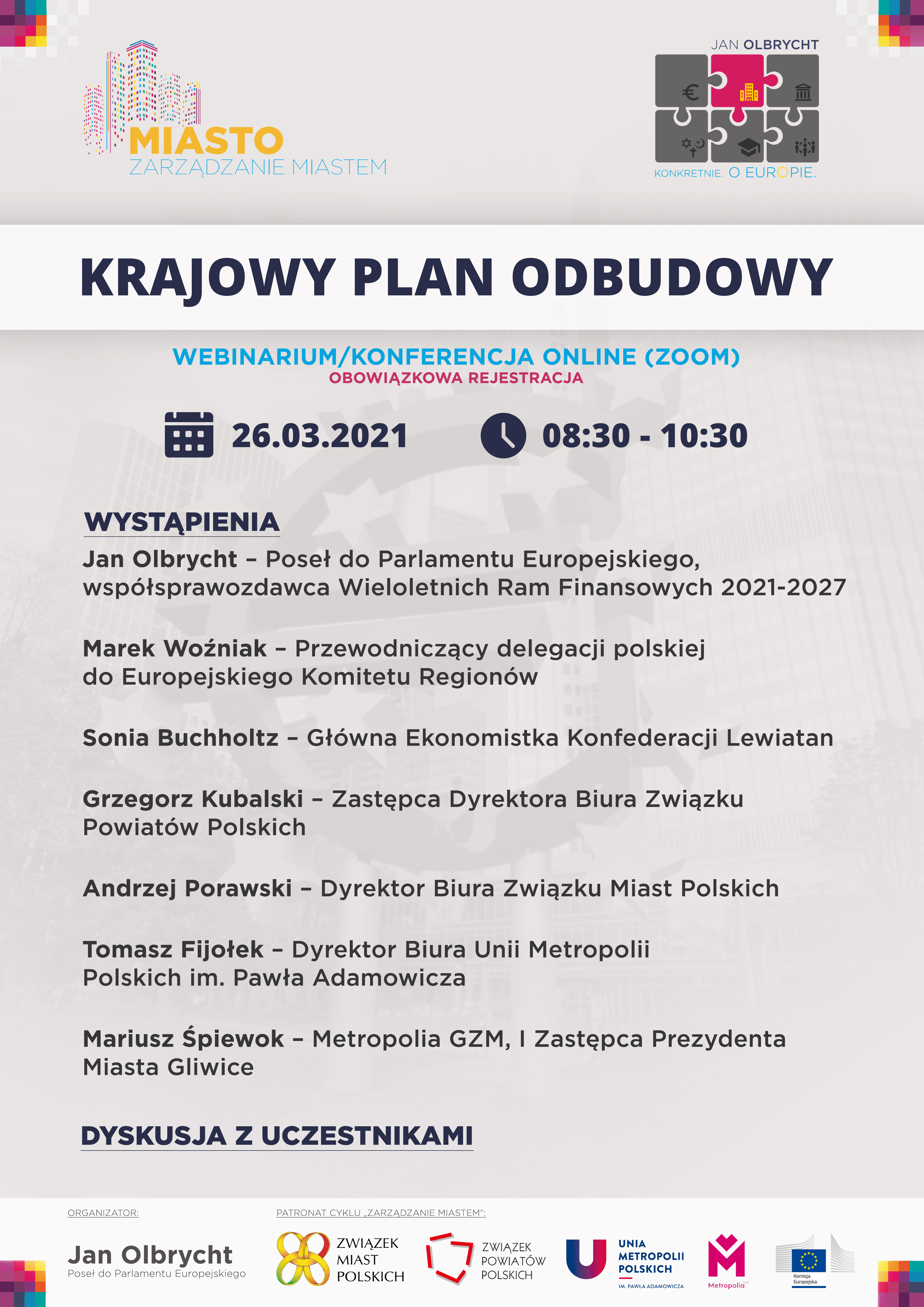 "Krajowy Plan Odbudowy" - zaproszenie na webinarium