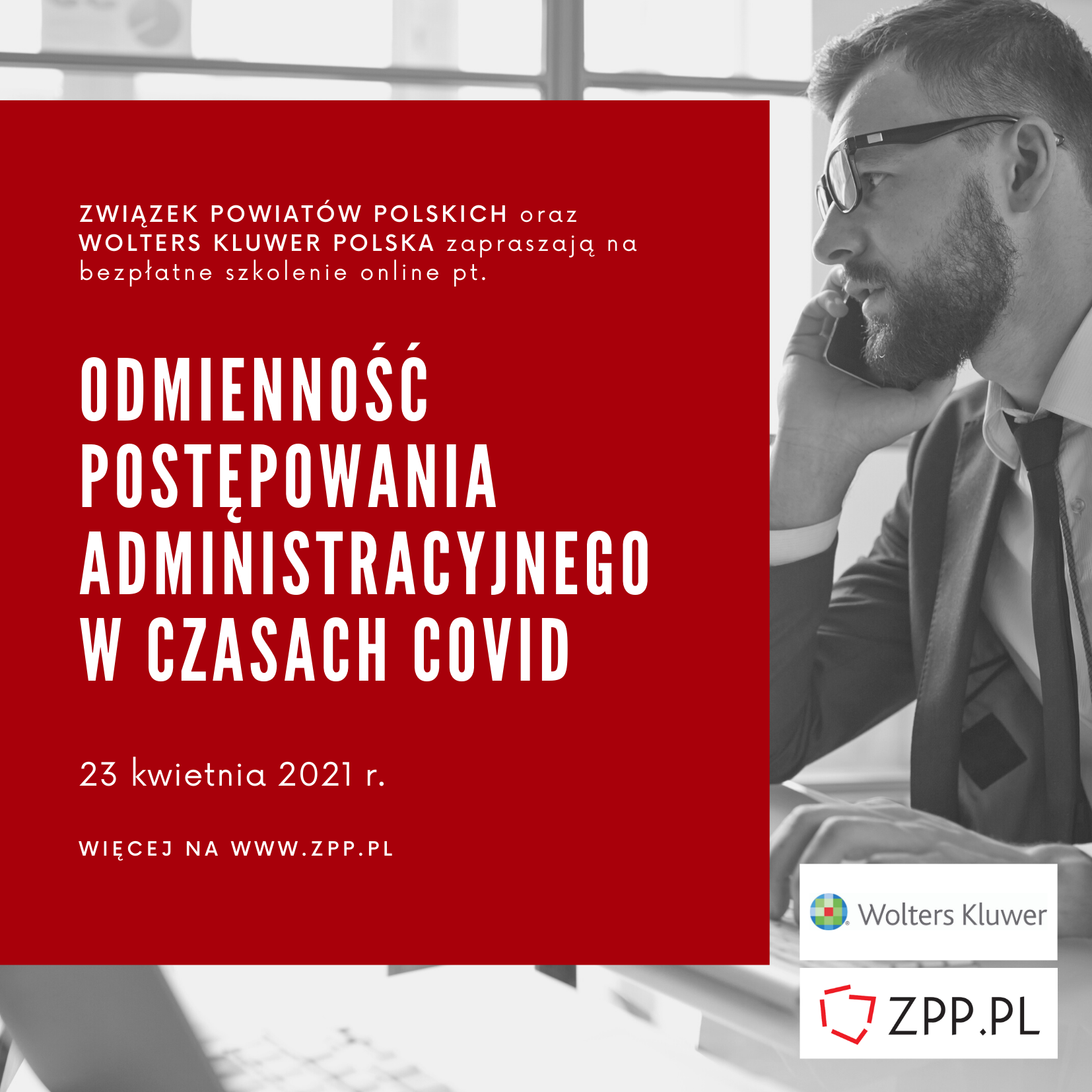 "Odmienność postępowania administracyjnego w czasach Covid” - bezpłatny webinar, 23 kwietnia br.