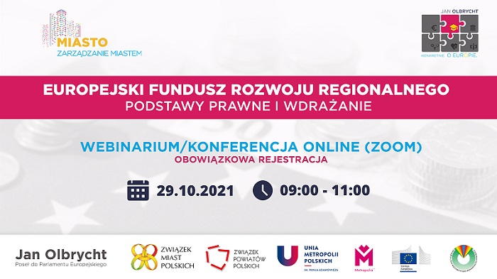 „Europejski Fundusz Rozwoju Regionalnego – podstawy prawne i wdrażanie” – bezpłatne webinarium