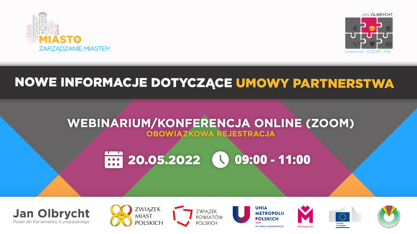 Nowe informacje dotyczące umowy partnerstwa - bezpłatne webinarium, 20 maja br.