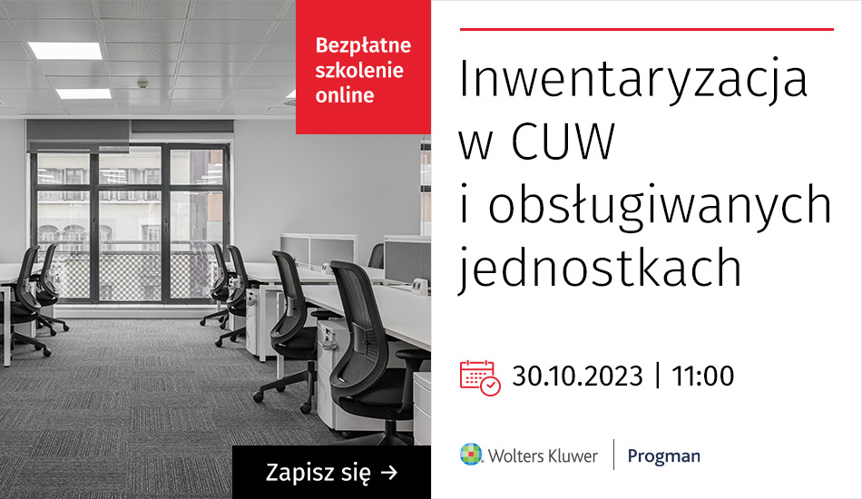 Inwentaryzacja w CUW i obsługiwanych jednostkach - bezpłatne szkolenie, 30 października 2023 r., online