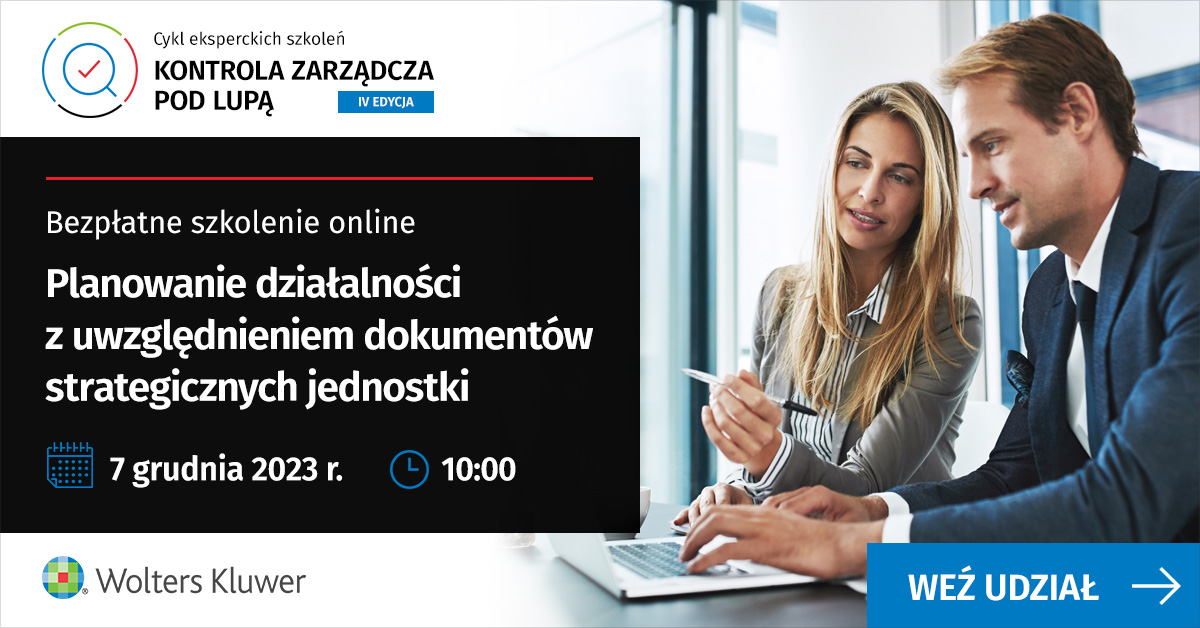 Planowanie działalności z uwzględnieniem dokumentów strategicznych jednostki - bezpłatne szkolenie, 7 grudnia 2023 r., online